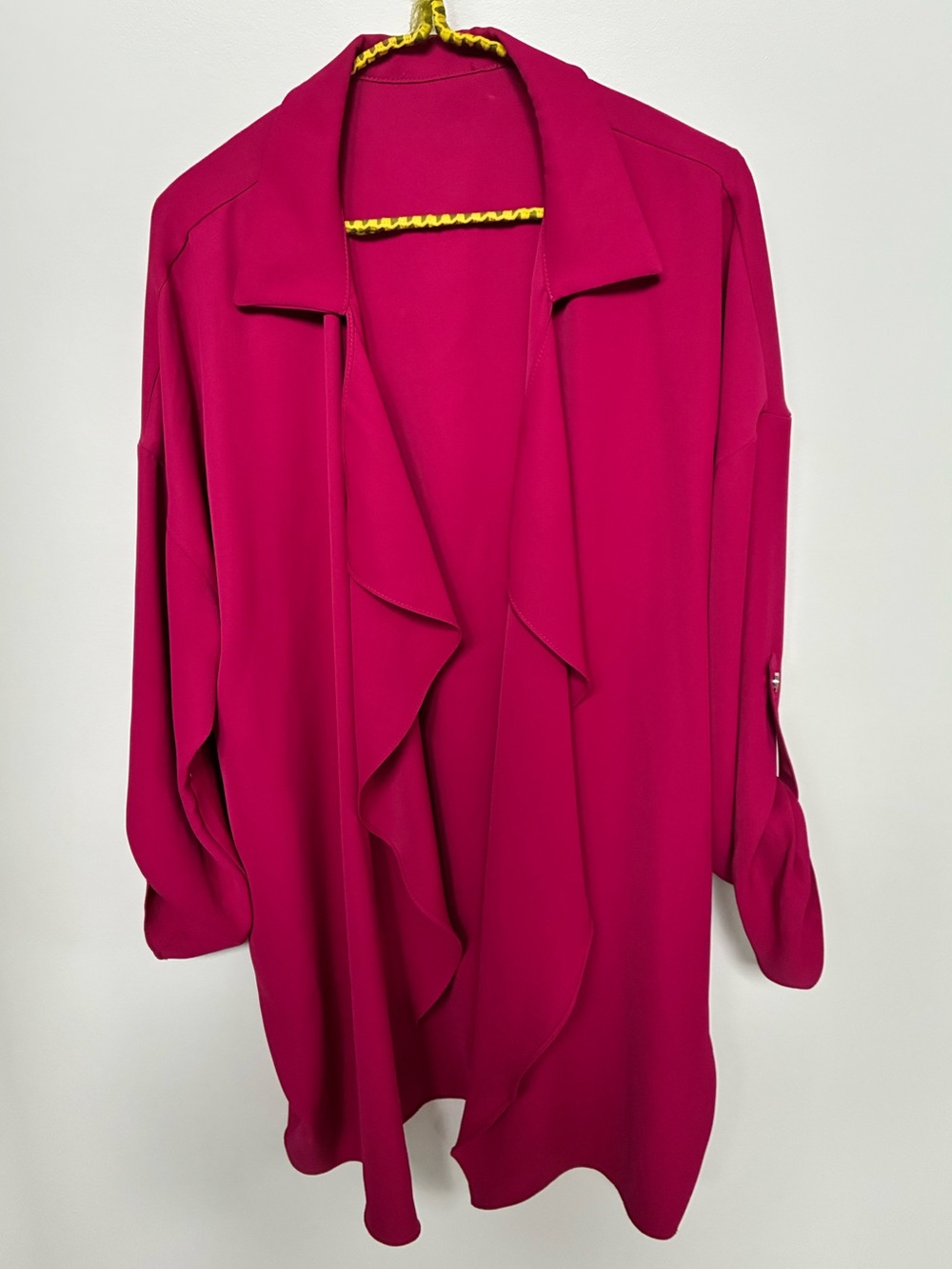 Vince Camuto Fuchsia Open Front Drape Cardigan